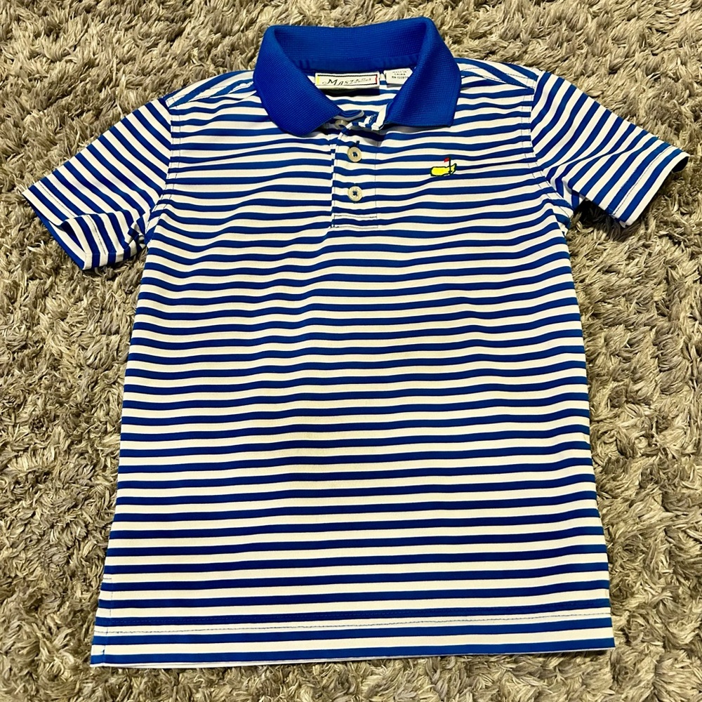 Masters Blue & White Striped Boys Polo Size 3T